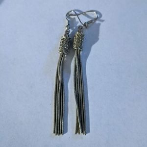 Lia Sophia silver rope CZ dangle dressy earrings